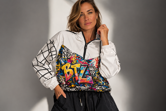 Damska Kurtka Wiatrówka Cropped – Wodoodporna i Lekka - Modna Stylowa