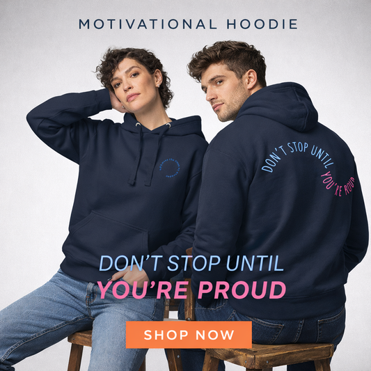 "Don't Stop" Hoodie – soft cotton, navy blue streetwear