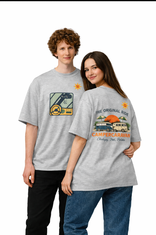 Koszulka T - shirt Oversize "Campercaravan" –  Retro Van Life  - Karavaning