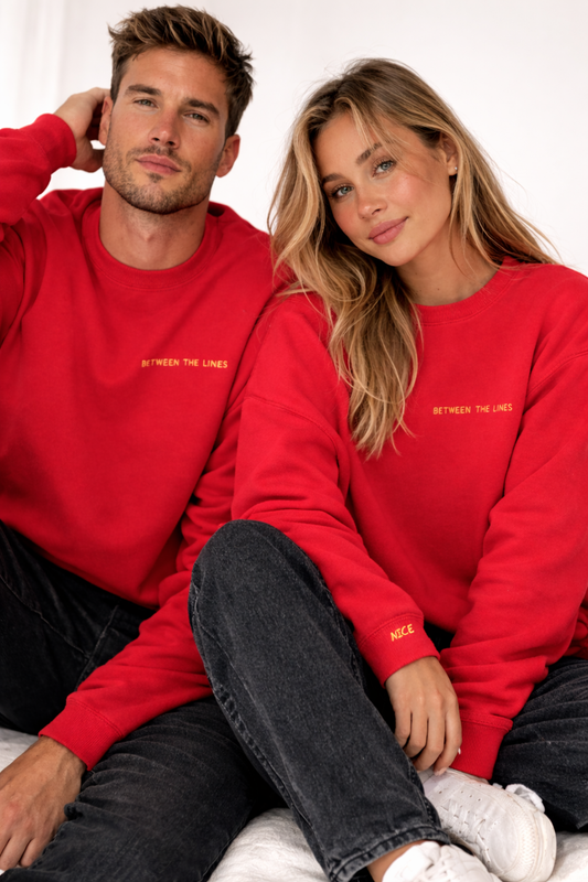 Czerwona Bluza "nice" -  Kolekcja Streetwear - Sweatshirt - Stylowa